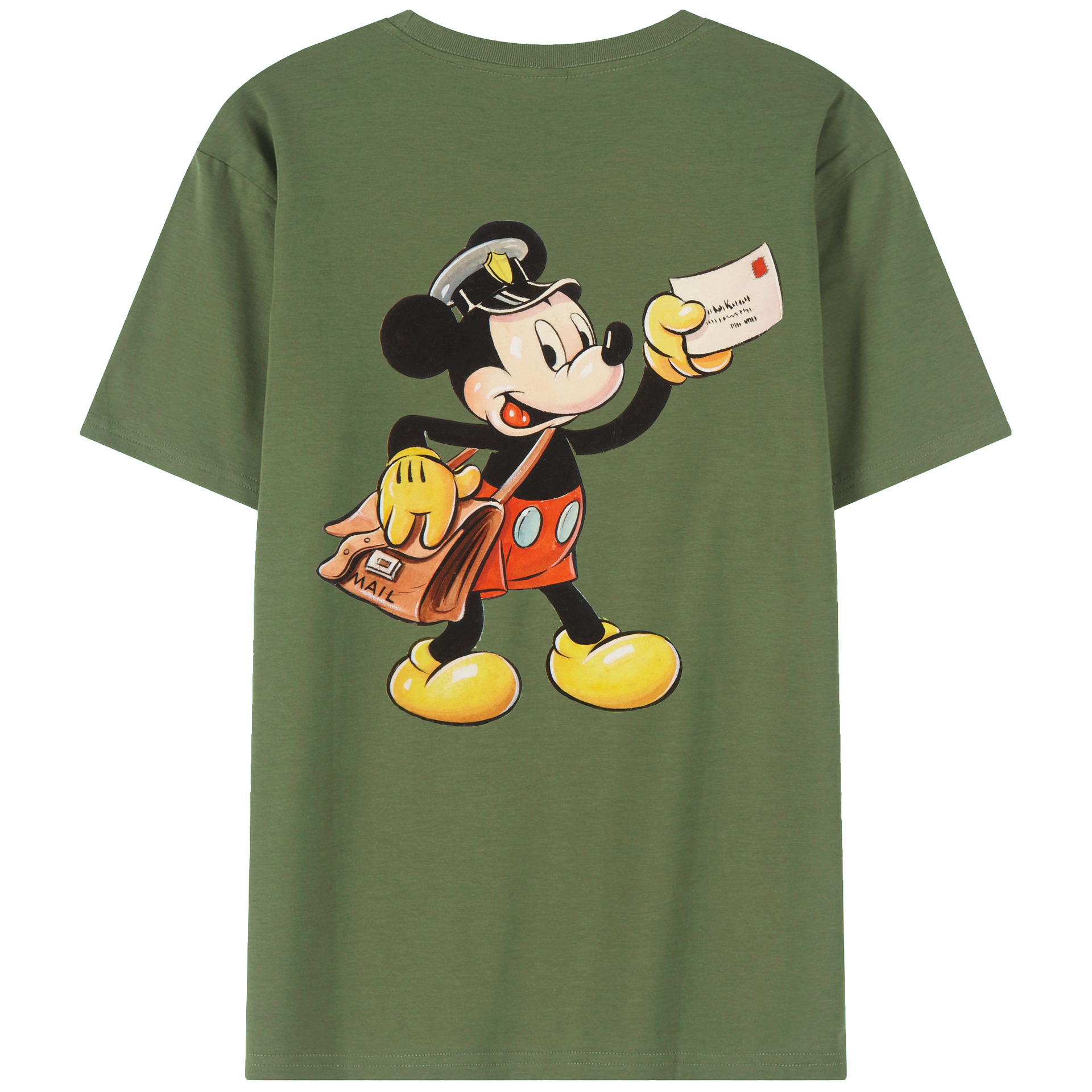 ミッキーマウス Mickey Mouse 綿100％ メンズ半袖Tシャツ（バックプリント） 通気性